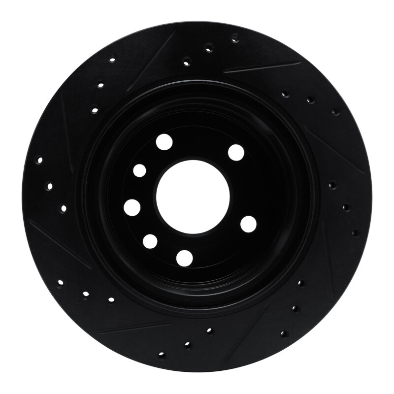 Cadillac Catera Brake Rotor (1) - Rear Right - R1 Concepts - Drilled & Slotted - Black - 2001